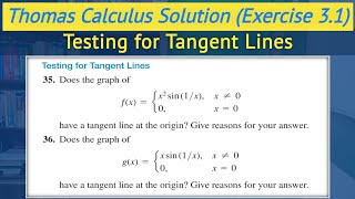 Tangent line of a curve  Thomas calculus solution exercise 31 Q35 and Q36  Lec 9 [upl. by Levon]