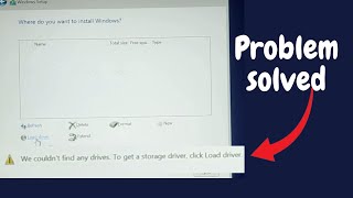 We Couldn’t Find Any Drives To Get A Storage Driver [upl. by Eintruok]