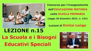 La Scuola e i Bisogni Educativi Speciali  LEZIONE 14 Concorso ED MOTORIA [upl. by Canning]