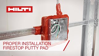 Correct installation of Hilti CP 617 Firestop Putty Pads for electrical boxes [upl. by Ellicul]