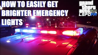 How To Easily Install Brighter Emergency Lights Dim Emergency Lights Fix LSPDFR [upl. by Thurstan881]