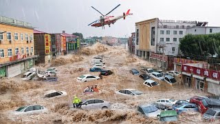 Dramatic Footage from China Historic Flooding sweeps away homes and people in Beijing [upl. by Guarino594]