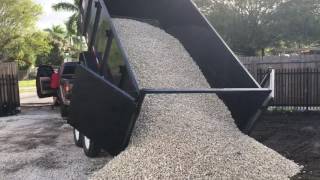 Dump trailer unloading gravel rookie version [upl. by Leamse301]