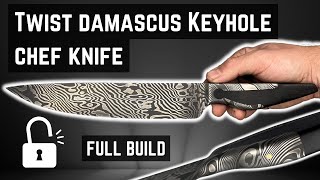 Forging my First Damascus Keyhole Chef knife Full Build [upl. by Ellenhoj662]