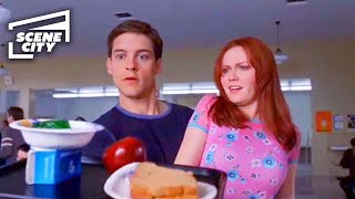 SpiderMan Peter Catches MJ in the Cafeteria Tobey Maguire HD Clip  With Captions [upl. by Nnasus]