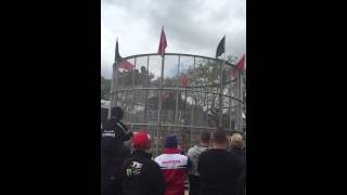 Isle of Man TT 2015  Wall of death cage wobbles and nearly falls over  Isle of Man TT 2015 [upl. by Bahe]