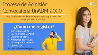 Cómo registrarse en la convocatoria UnADM 2020 Paso a paso [upl. by Schuler]