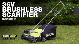 RYOBI 36V Brushless Scarifier R36XSCF14 in action [upl. by Yaron361]