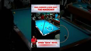 EFREN REYES Cushion and kick shots  Trick shot sports efrenreyes [upl. by Carr]