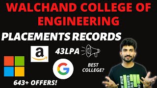 Walchand College of Engineering Sangli Placement RecordsBest College for PLACEMENTS in Maharashtra🔥 [upl. by Annola760]