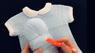 ITS SO EASY Crochet romper onesie or dungarees by Crochet for Baby woolen CROCHET PATTERN [upl. by Atinal878]