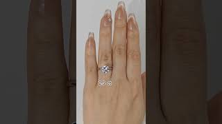 1ct to 3ct Roundcut Engagement Rings Displayed on Size 55US Hand [upl. by Filiano]