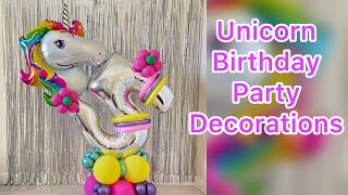 Unicorn Birthday party decorations  unicorn balloon bouquet  unicorn balloon decoration ideas [upl. by Yrrek]