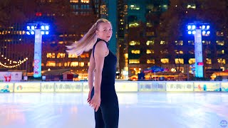 No Time To Die  Johanna Allik ice skating to BillieEilish at Bryant Park in New York City  HDR [upl. by Yznel]