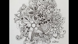 zendoodle art journal entry  slow doodle [upl. by Lyda439]