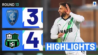 EMPOLISASSUOLO 34  HIGHLIGHTS  Berardi shines in sevengoal thriller  Serie A 202324 [upl. by Enelyam863]