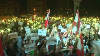 Les Libanais rassemblés en masse à Beyrouth 10e jour du soulèvement  AFP Images [upl. by Thad]