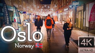 👣Walk with Me in Norway  Torggata to Grensen in Oslo city center  4K experience  Autumn 2023👣 [upl. by Ardiedak728]