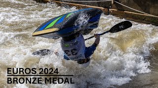 Tom Dierick Bronze Medal Run  2024 European Freestyle Kayaking Championships Graz K1M [upl. by Giacamo182]