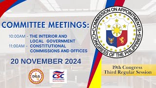 CA COMMITTEE MEETINGS ON THE INTERIOR AND LOCAL GOVERNMENT CSC AND PLENARY SESSION 112024 [upl. by Jariah]