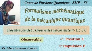 Cours de physique quantique SMP  Formalisme mathématique de la mécanique quantique Partie 6 [upl. by Sheryl220]