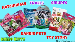 Blind Bags Surprises Hatchimals Smurfs Hello Kitty Trolls Season 1 Series 2 Barbie Pets Toy Story [upl. by Aser]