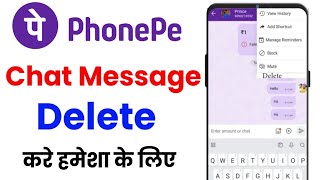 How To Delete PhonePe Chat Message  PhonePe Ki Chat Kaise Delete Kare  Phonepe Message Delete [upl. by Garnet]