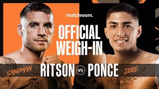 Lewis Ritson vs Jeremias Ponce plus undercard weighin [upl. by Pinkerton]