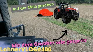 LohnerVLOG406 Kurz zur Mela Tehnos Butterfly und MF 9S425 I Mit dem Flachgrubber wie gespritzt [upl. by Eciralc803]