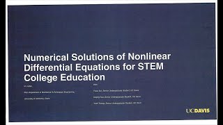 Numerical Solutions of Nonlinear Differential Equations for STEM College Education [upl. by Ixel]