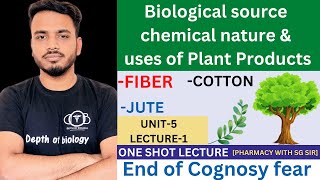 biological source chemical nature amp uses of Plant Products  Fibers  Cotton  Jute  unit 5 cognosy [upl. by Ahsened]