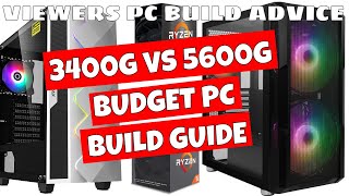 AMD BUDGET Fortnite Gaming PC Build Guide 3400G VS 5600G  Viewers PC Build Options [upl. by Stringer456]