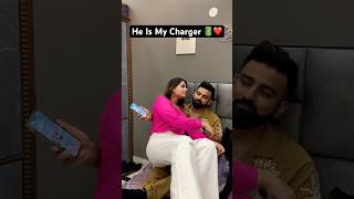 He Is My Charger 🔋❤️ rajatswati comedy funny love couplegoals rajatreal ytshorts [upl. by Hemphill]