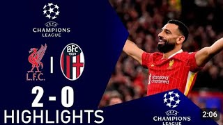 Liverpool Vs Bologna 20 All Goals amp Extended Highlights  UEFA Champions league [upl. by Nylinnej804]