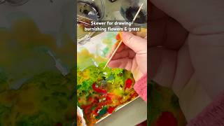 Watercolor amp ink loose painting for garden background watercolor sketchbookart arttutorials [upl. by Cranston]