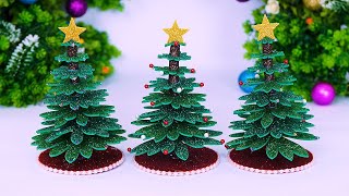 Christmas Tree Making from Glitter Foam🎄DIY Christmas Craft 2023🎅Manualidades [upl. by Nyladgam298]