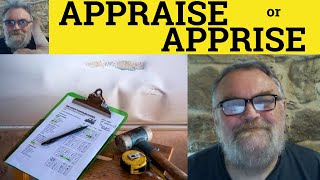 🔵 Appraise Meaning  Apprise Defined Appraise or Apprise Difference  Appraise Apprise  ESL [upl. by Lerak]