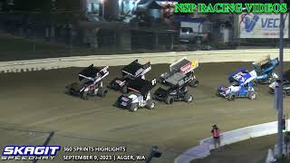 September 9 2023 360 Sprints Highlights Skagit Speedway [upl. by Eillas]