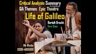 The life of Galileo Bertolt Brecht Critical Analysis  Summary Themes Questions Ans  Bhutta Academe [upl. by Anid]