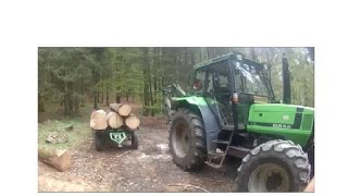 Holz laden mit Deutz DX 451 und Köppl Anbau Bagger [upl. by Assena]