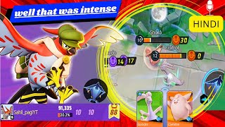 Intense battle with fly talonflame dealt over 91k damage talonflame pokemon unite hindi gameplay [upl. by Osterhus]