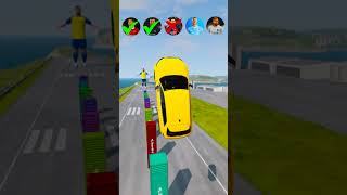 🚘CR7 vs Messi vs Mbappe Jump Challenge ⚽️ beamngdrive simulator shorts football messi cars [upl. by Ravi]