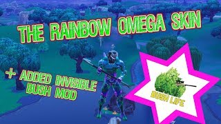 Rainbow Omega Skin Plus Added Invisible Bush Mod Fortnite Battle Royale Download Link Below [upl. by Nwahser]