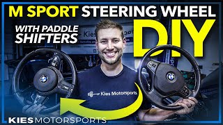 F30 BMW M Sport Steering Wheel Paddle Shifters Coding and Carbon Fiber Retrofit 2013 BMW F30 328i [upl. by Maxine]