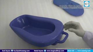 Bed Pan with Lid  Adult Polypropylene Autoclavable Item Code HH920 [upl. by Emmye]