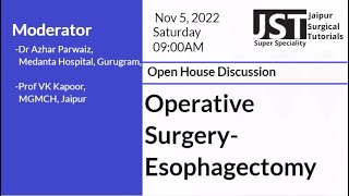 Operative Surgery Esophagectomy JSTSS Jaipur Surgical Tutorials  Super Speciality [upl. by Tehr]