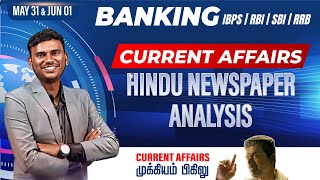 Banking Current Affairs  IBPSRBISBIRRB  May 31 amp June 1 CA  Hindu Newspaper Analysis  Mukesh [upl. by Anneehs931]