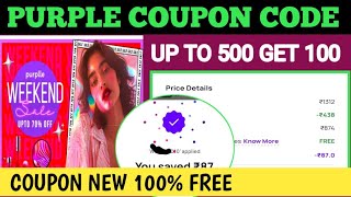 purple coupon code  Purplle 50 off new coupon  loot new offer [upl. by Solokin]