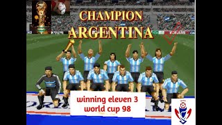 winning eleven 3 Argentina world cup 98 part II  knockout and champion [upl. by Maurizio]