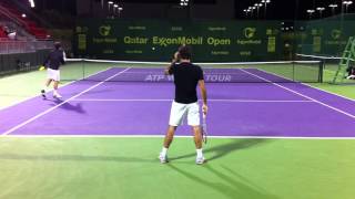 Federer Practice BackView full [upl. by Sihunn]